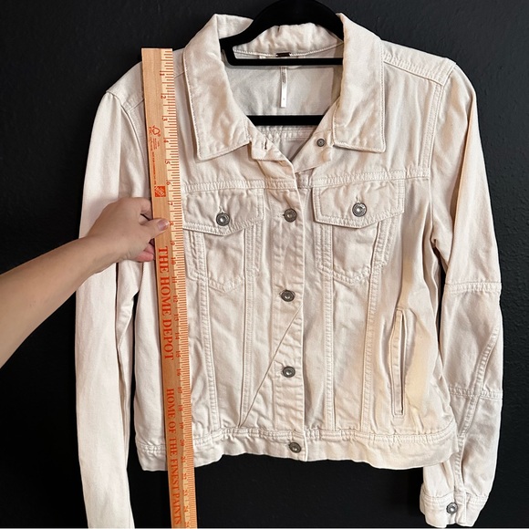 Free People Cream Denim Jacket - Picture 7 of 9